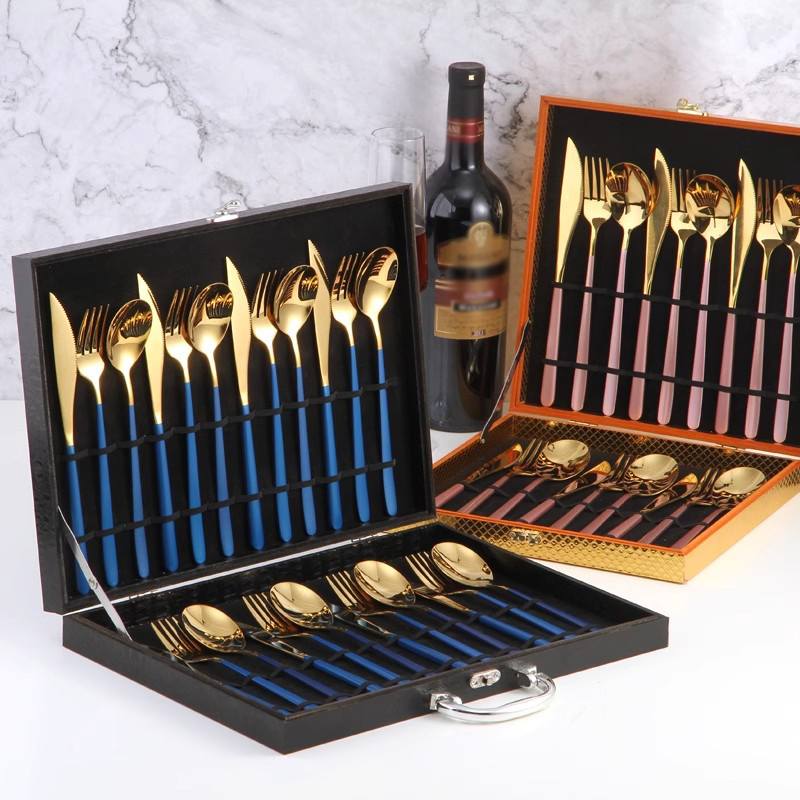 Gift Box High-End Western Tableware Knife, Fork, Spoon Nordic Steak Knife and Fork Set for Home Use Western Tableware