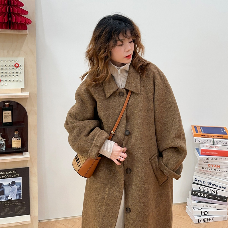Scorpion-Style Commuter-Friendly Versatile Lapel Button-Down Coat, Fashionable Mid-Length Double-Sided Wool Thick Coat Scorpion-Style Commuter-Friendly Versatile Lapel Button-Down Coat, Fashionable Mid-Length Double-Sided Wool Thick Coat