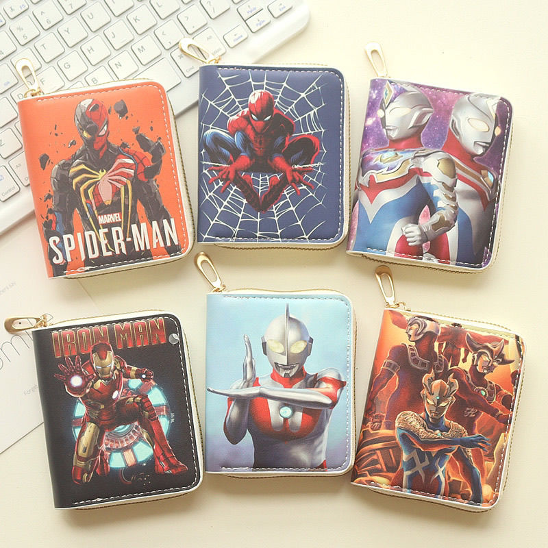 Trendy New Children's Boys' Anime Cartoon Cute Short Zipper Printed Wallet Coin Purse Card Holder