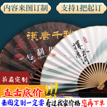 Custom advertising fan Xuan paper folding fan to figure making a silk cloth fan enterprise print custom double face print photo fan