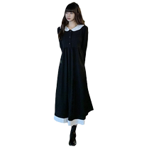 French socialite gentle and scheming little black dress fashionable and elegant goddess style lace splicing dress for children