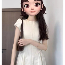 French high-end exquisite texture high-end sense waist slimming formal occasion white dress 2024 summer