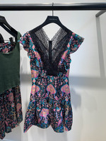 Free shipping dress 2020 V-neck lace printed short skirt for women SFPRO01102