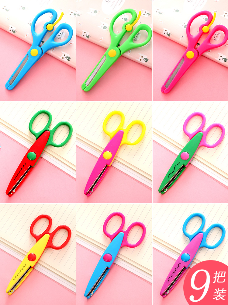Nursery School Children Elementary School Kids Handmade DIY Cut Paper Elastic Round Head Small Scissors Safe Plastic Cut Paper Little Shears Creativity Student Office Multifunction Scissors Safe Unhurt Hands Small Number Scissors