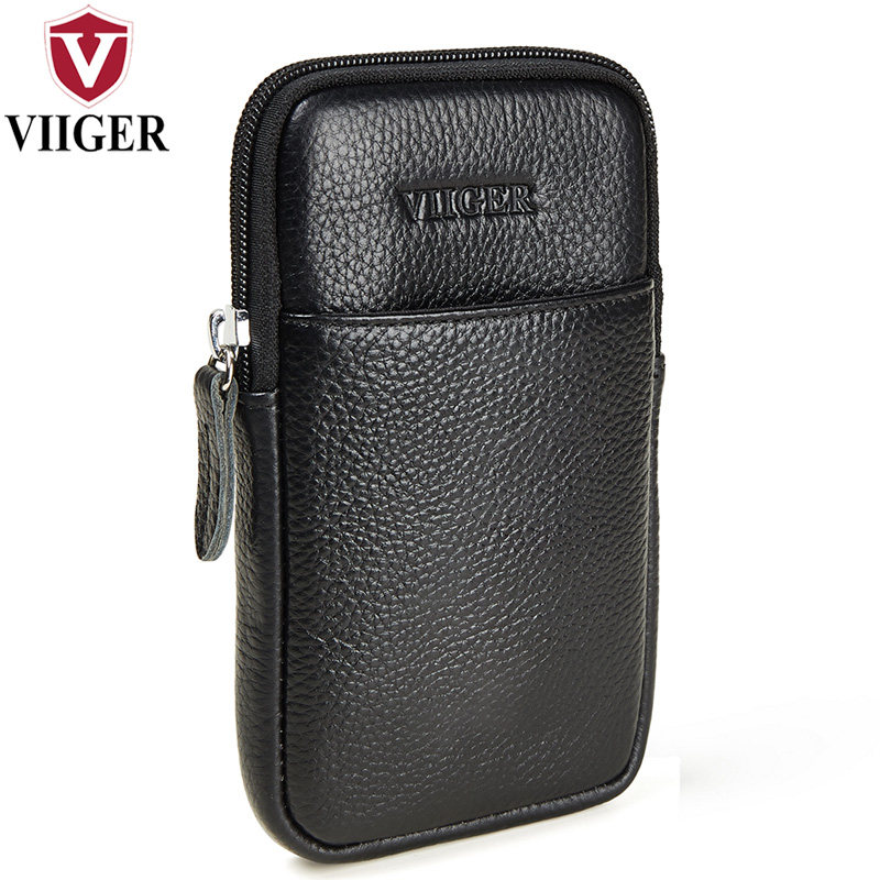 Genuine Leather Mobile Phone Pocket Men Wear Strap Vertical multifunction ultra-thin single layer head layer cow leather 5 5 6 5 5 6 7 inches