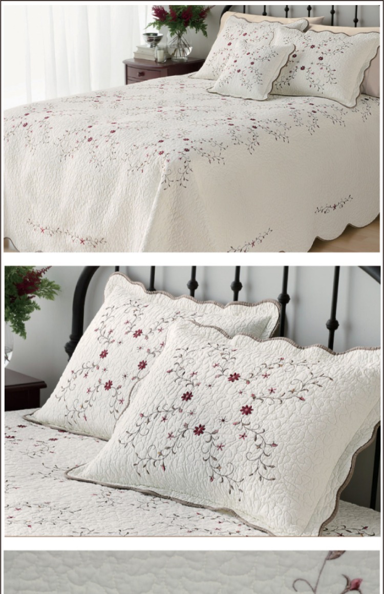 Khăn trải giường bằng vải cotton của Mỹ để tăng độ thêu màu, giặt chăn bông mỏng trải giường đơn - Trải giường ga trải giường