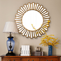European sun glasses wall decoration retro Golden background wall mirror art pendant living room dining room entrance fireplace