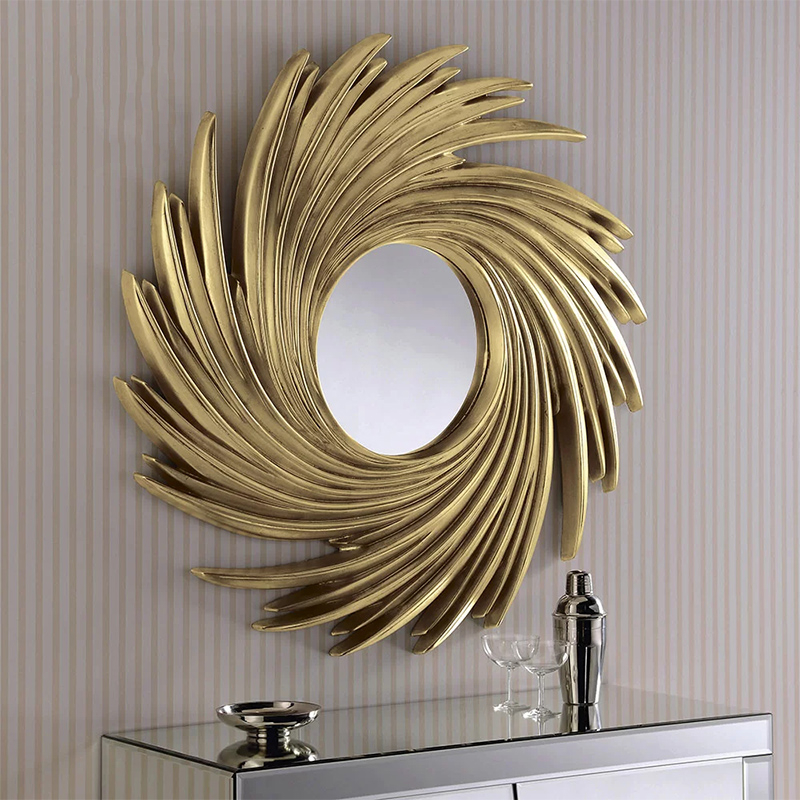 Decorative mirror round dining edge background wall decoration meter box hanging wall mirror model room soft decoration creative porch mirror