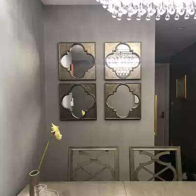 Combination of plum blossom simple Chinese decorative mirror porch dining room carving art mirror American European custom mirror