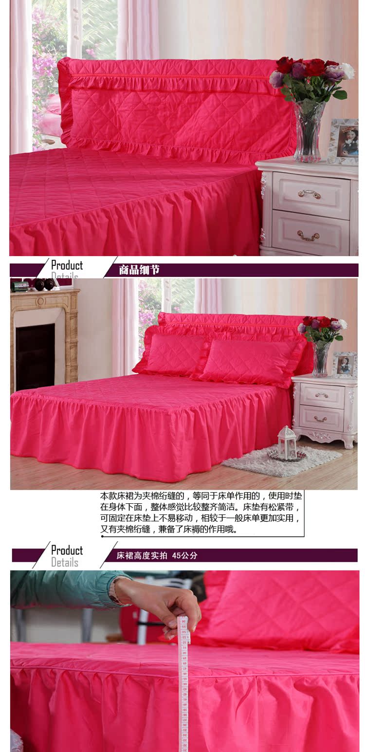 Bông bedspread giường váy Hàn Quốc ba mảnh giường giường 1,5m 1.8m bảo vệ tay áo một mảnh bông bông trải giường bông - Trang bị tấm ga trai giuong cho spa