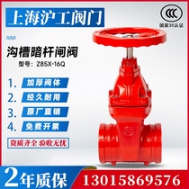 Shanghai Shanghai Work Valve Trench Dark Rod Gate Valve Z85X-16Q Fire Hoop Soft Seal Manual Cast Iron Switch Valve