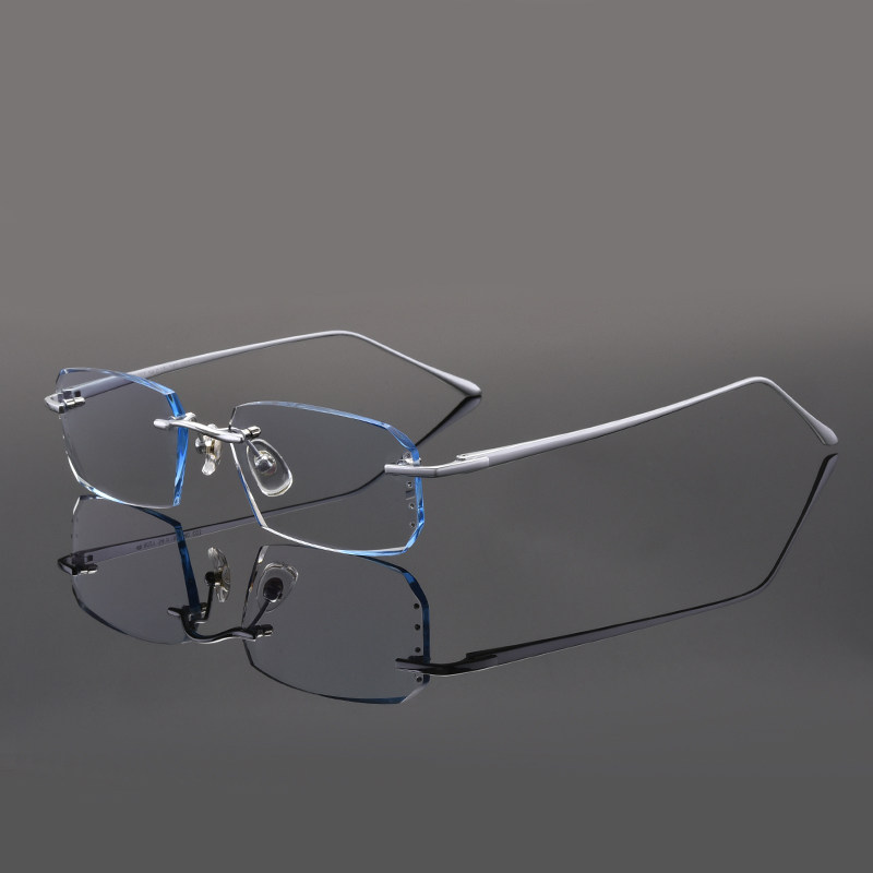 8027 pure titanium nearsightedness glasses men no frame glasses female cut edge glasses frame