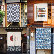Japanese style and wind door curtain home bedroom room half curtain cotton linen fabric kitchen oil fume bathroom partition curtain cabinet