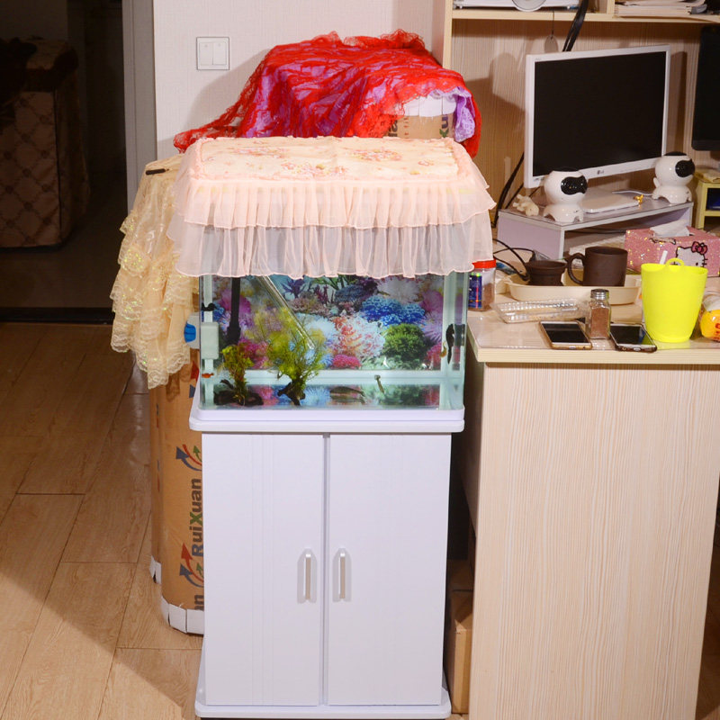 Modern fish tank cover towel dust cover dust cover cloth European pastoral fabric lace high-end fabric cover towel customization