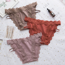 Ladies Lace Panties Women Cotton Antibacterial Sexy Low Waist Confused Girls Summer Thin Temptation Triangle Shorts