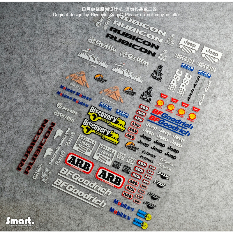Rc Relelalo Mk07 Relelalo Jk07 Universal 1/7 Transfer Stickers for 1/8 and 1/10 Scale Climbing Car Decals