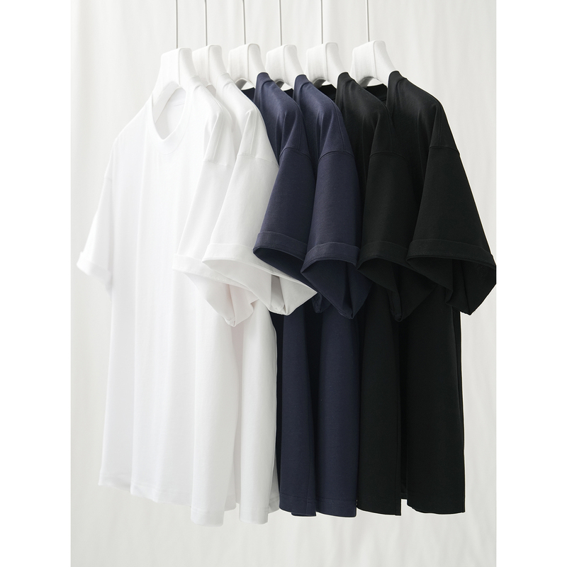 Ma·Fu Textured Niche High-End Fabric Short-Sleeved T-Shirt, Summer Antibacterial, Breathable, Soft and Silky Top
