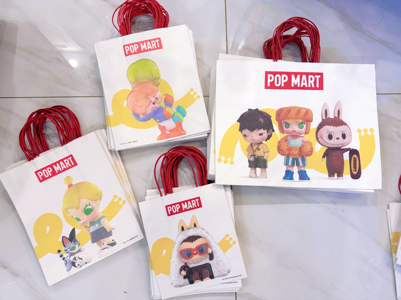 In Stock, Brand New Pop Mart Authentic Bubble Mart Shopping Bag, Tote Bag, Packaging Bag, Paper Bag, Fabric Bag