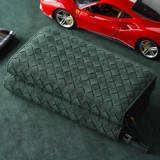 罗诗奴 Плетеный вместительный и большой бумажник, мужской картхолдер, маленькая сумка клатч, из натуральной кожи