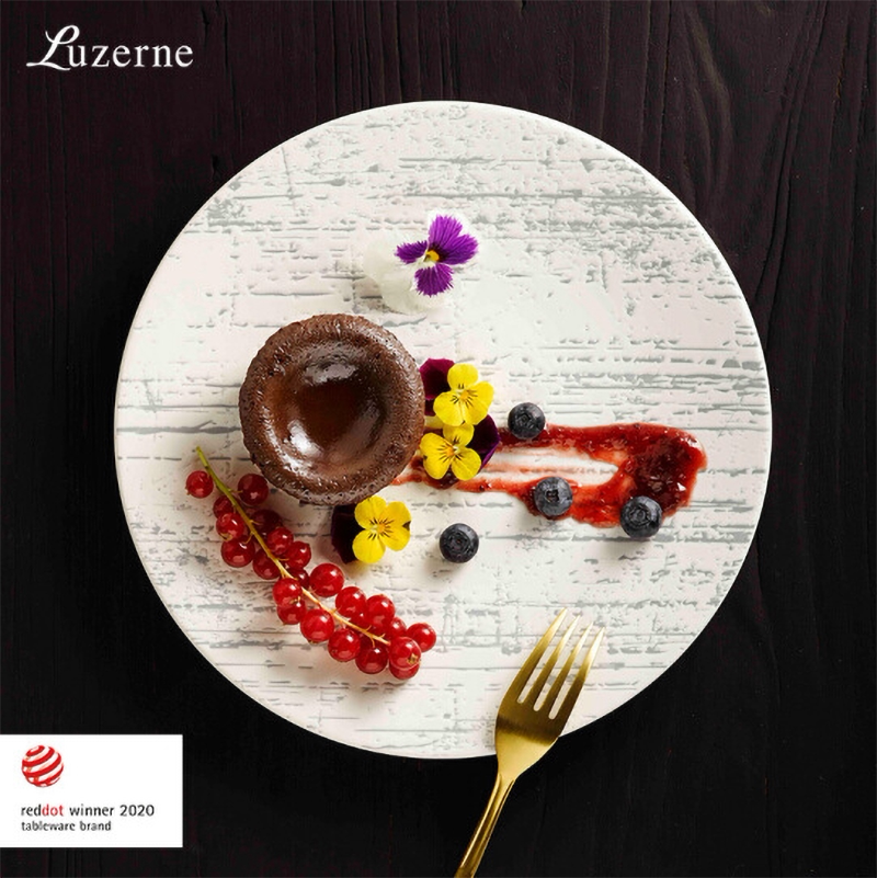 Luzerne Ceramic Drizzle Series Underglaze Color New Bone China Plate Dish Fresh Home Hotel Tableware Pieces