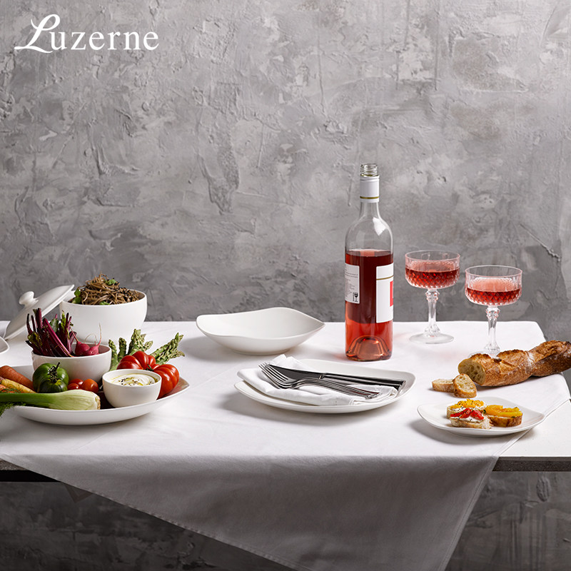 Luzerne Luxerne Ceramics Holy White and Simply Moden New Chinese Dining Dish Dish Dish Rice Bowl