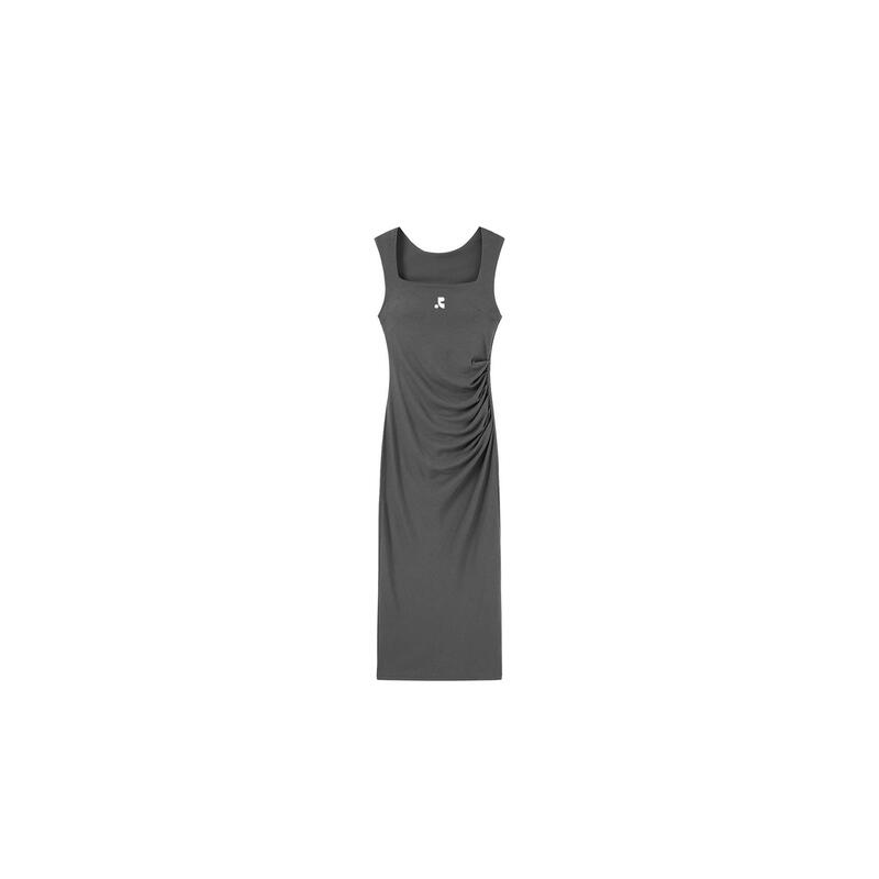 Restandrecreation Korean Style Wide Shoulder Strap Vest Dress with Elegant Waist-Cinching and Slim Fit Rr Hip-Hugging Long Skirt