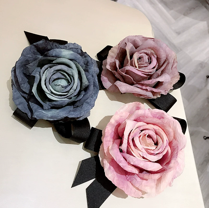 Hàn Quốc cùng vải smudge hoa lớn corsage nơ trâm quần áo phụ kiện đầu hoa kép mục đích pin lady - Trâm cài