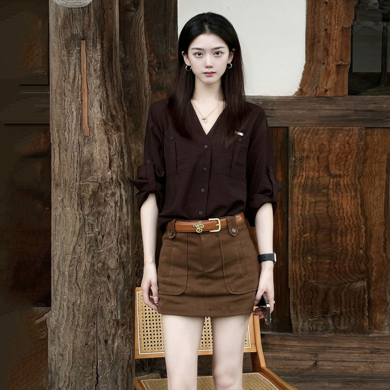 Early Autumn Petite Women's Ins-Style Outfit Autumn Set 2026 New Shirt and Short Skirt Complete Set for Autumn Early Autumn Petite Women's Ins-Style Outfit Autumn Set 2026 New Shirt and Short Skirt Complete Set for Autumn