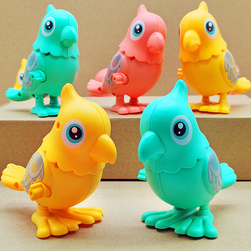 Winding clockwork toy cartoon animal small parrot bird jumping baby children learning crawl Net red hot sale 2-3-4 years old