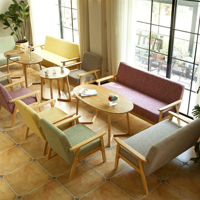 Thẻ ngồi ghế sofa cá nhân bàn ăn bình thường và ghế dày đáp ứng mẫu giáo điện thoại di động cửa hàng đào tạo lớp kinh doanh đồ nội thất - FnB Furniture chân bàn tròn gỗ