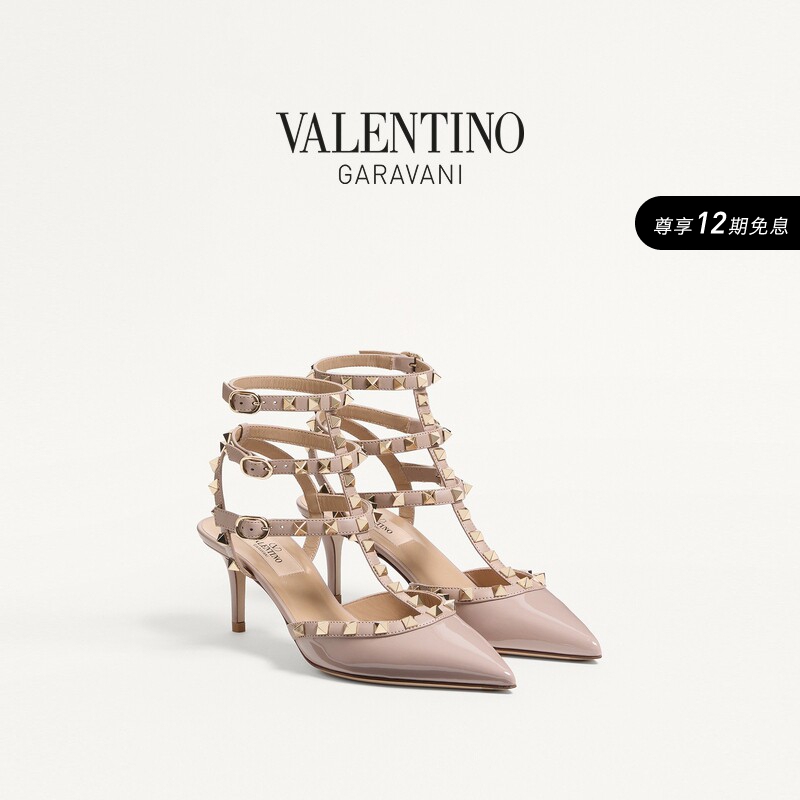 Valentino Women's Rockstud Studded High-Heeled Sandals Wedding Shoes [Gift]