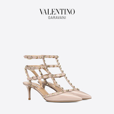 Босоножки valentino garavani/华伦天奴 女士 rockstud 漆皮系带铆钉高跟鞋