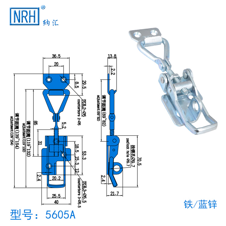 Nrh Nahui Phần cứng điều chỉnh Khóa Phần cứng Khóa Khóa Điều chỉnh Khóa bằng tay Công cụ kẹp bằng thép không gỉ Khóa