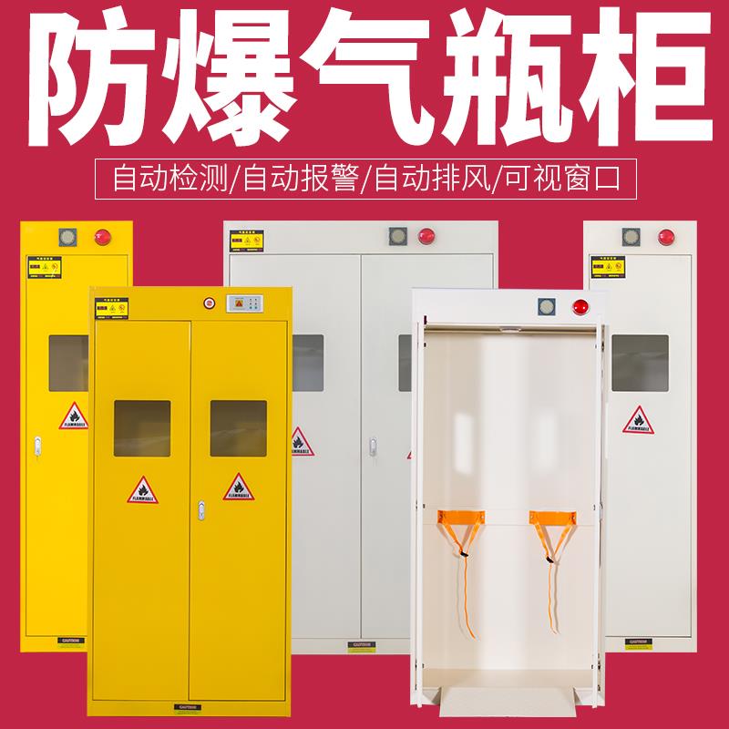 Industrial explosion-proof cylinder safety cabinet Laboratory single double bottle acetylene cylinder cabinet hydrogen oxygen gas storage cabinet