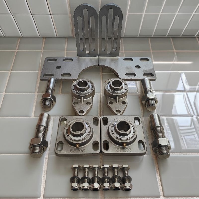 Heavy-Duty Stainless Steel Pivot Shaft Bracket for Courtyard Doors, Aluminum Art Doors, Villa Doors, Revolving Door Shaft with Rust-Free Center