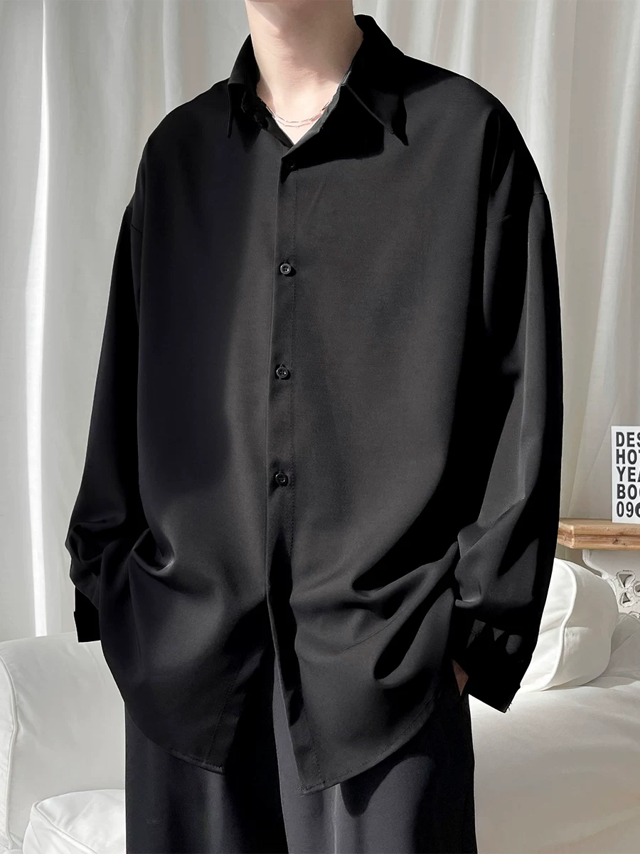 Trend silk thin shirt for leisure, oversize