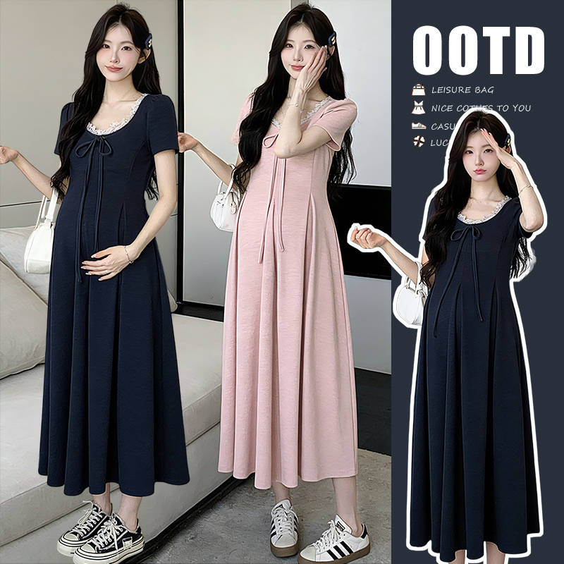 Maternity Dress with a High-End Feel, 2026 New Style, Summer French-Style Loose-Fitting Plus-Size Dress That Doesn'T Show Pregnancy