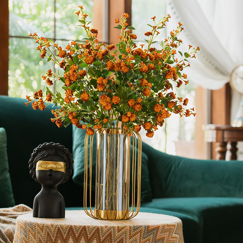 Nordic Rose Fake Flower High-end 2021 Light Luxury Decorative Flower Decoration Dining Table New High-end Imitation Flower Ornament Living Room