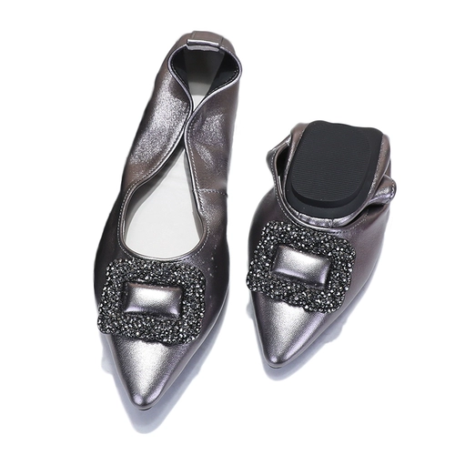 Обувь для яичной булочки с овсяной кожей, туфли с заостренной столовой с туфли с кожа