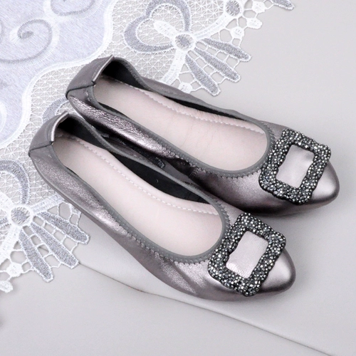 Комфортная плоская подошва обувь с заостренным носом с низким вырезом, из натуральной кожи, большой размер