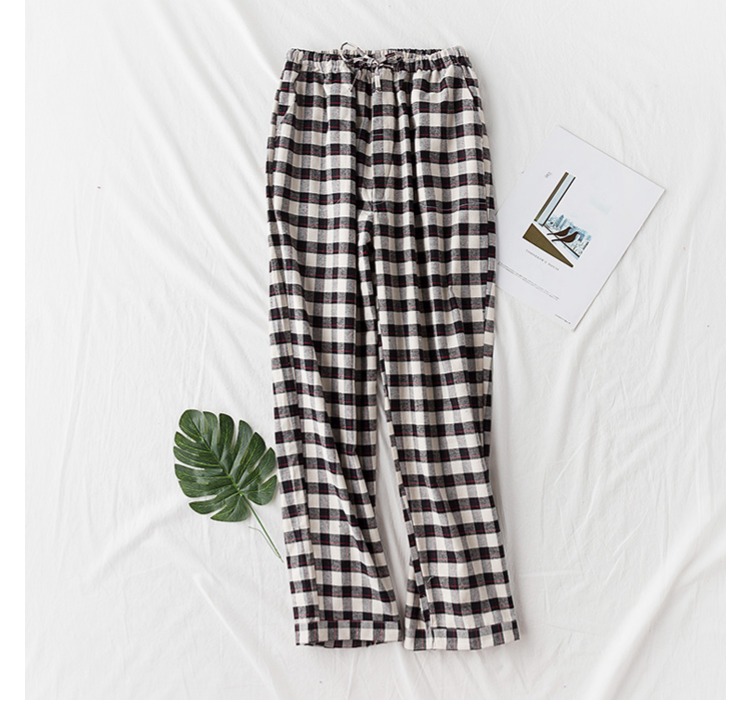 2018 mùa thu mới cho nam quần flannel cotton pyjama lỏng kích thước lớn lưới dịch vụ nhà quần thẳng ra có thể được mặc quần thun dài nữ