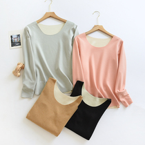 Winter new product fever De velvet thermal underwear women plus velvet jacket autumn dress round neck base shirt seamless slim fit