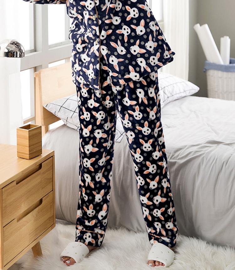 2018 thu đông flannel quý bà quần ngủ dày lông cừu san hô ấm rộng kích thước lớn ấm áp thẳng quần nhà quần sịp nam