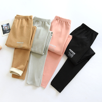 Double-sided velvet long trousers plus velvet no trace tight body leggings hot velvet warm pants ladies one-piece pants