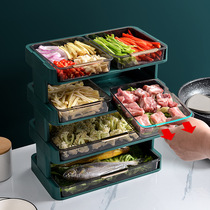 Kitchen vegetable preparation rack storage box multi-layer countertop rack hot pot side dish artifact household vegetable tray