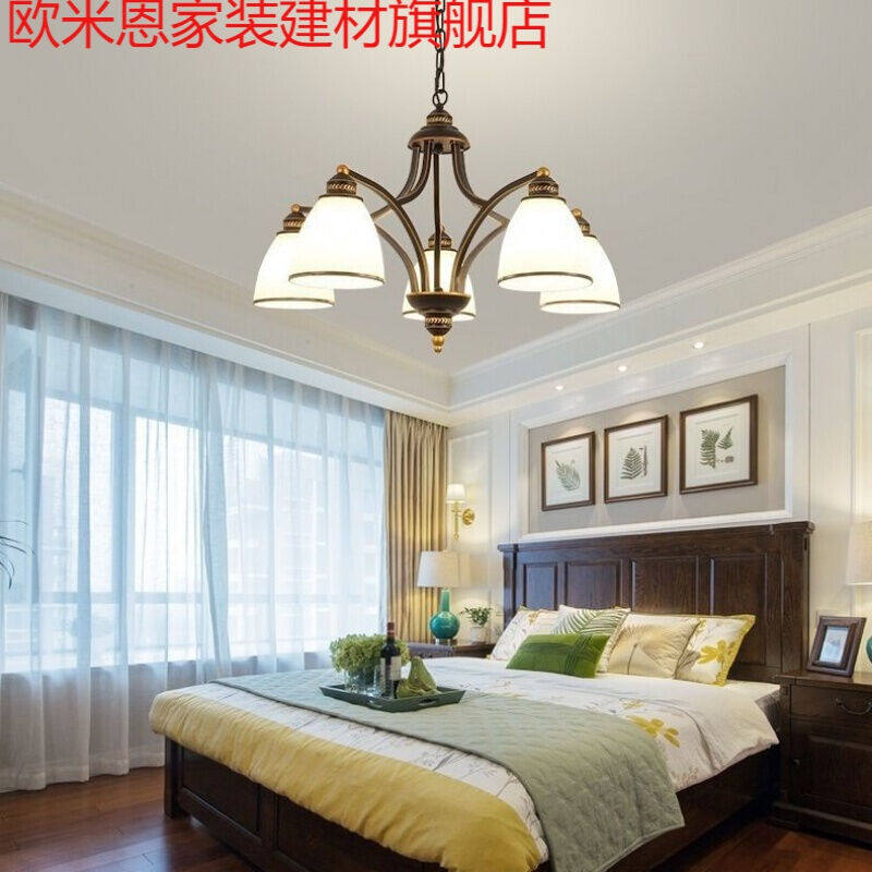 American Chandelia Living-room Master Bedroom Book House Dining Room Dining Room Atmosphere Creativity Personality Countryside Style 8 Heads Iron Art Lamp 5