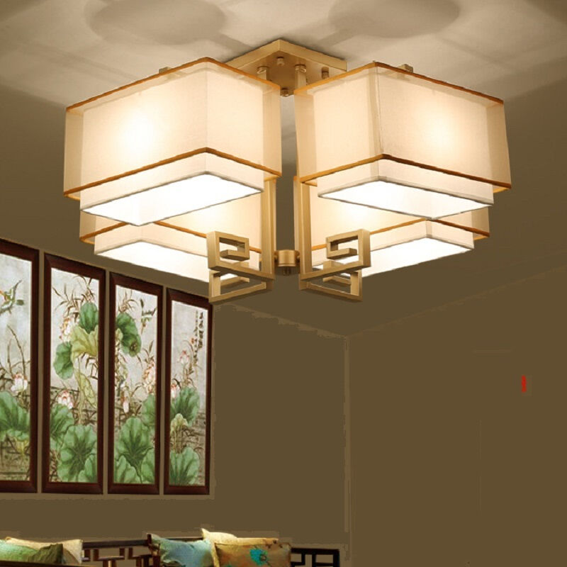 New Chinese Chandelia Dining Room Living Room Modern Luminaire Creative Personality Bedroom Lamp Minimalist Boutique Hotel Villa Iron Art