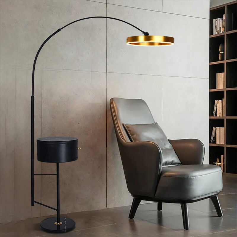 LightDowntown drawer floor lamp bedroom room with rack fishing lamp Nordic modern simple line art