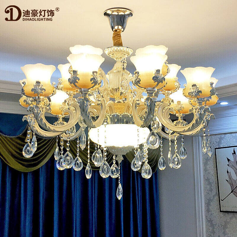 Dihao Lamps Eu Style Chandelier Living-room Light Lavish Villa Duplex Stairway Hall Lamp Dining Room bedroom zinc alloy wax