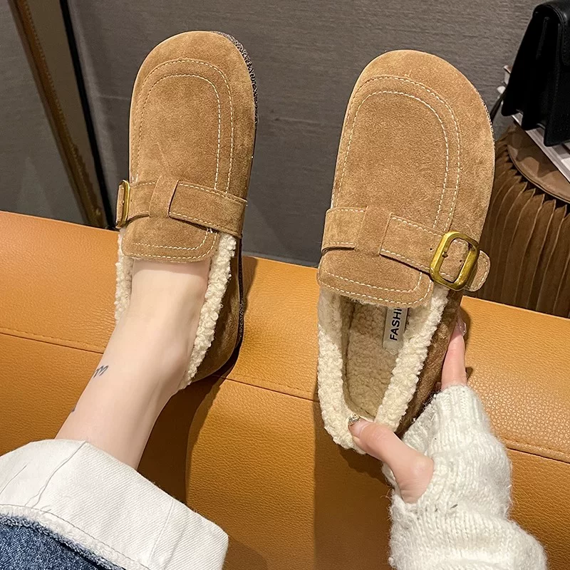 [Шерстяный бархат] Обувь Birkenstock женская осень-зима 2024 Новый верх плюс бархатные обувь Birkenstock хлопковая обувь Шапочка для головы Меховые ботинки
